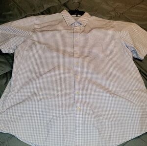 Men's Light Purple And White Checkered Collared Shirt